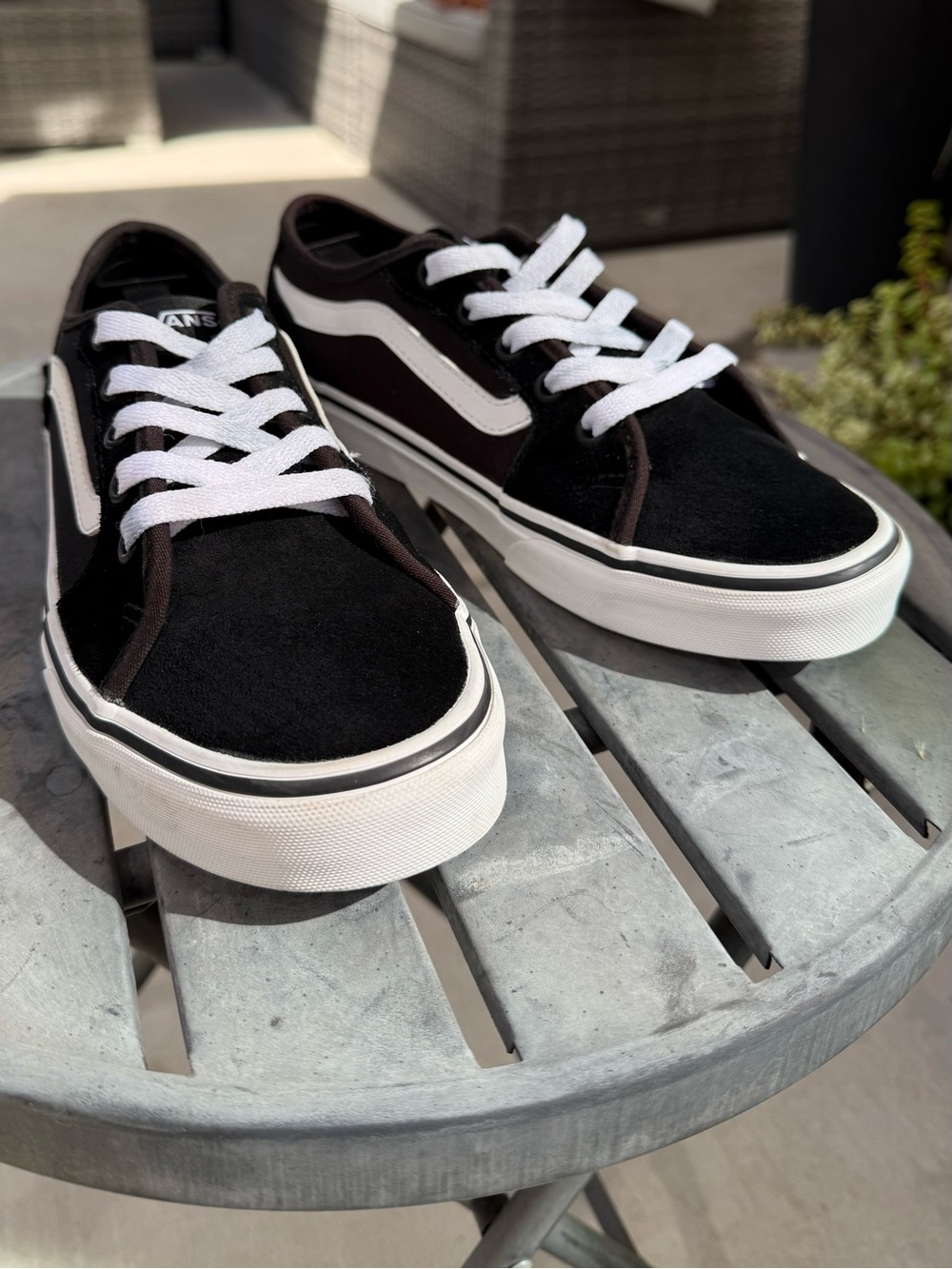 Vans Black and White Old Skool Low-Top Sneakers